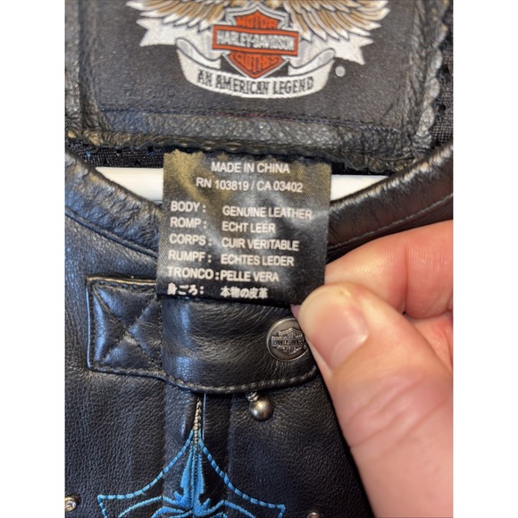 Harley Davidson Women's Kaleidoscope Black White‎ Leather Jacket L 97137-09VW - Picture 4 of 8